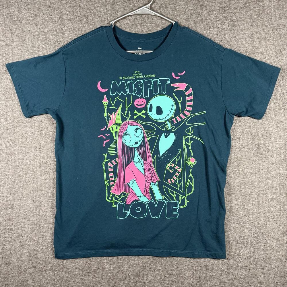 Disney Nightmare Before Christmas Shirt Med/8-10 Misfit Love T Shirt Jack Sally